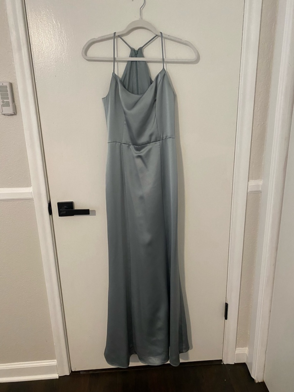Satin Slip Gown in Jade Green - Women - Picture 3 of 7
